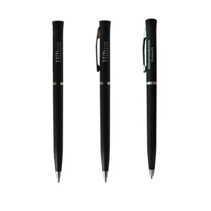 Black Plastic Hilton Hotel Promotion Ballpoint Pen