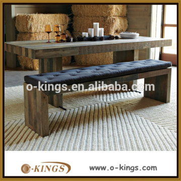 Boutique hotel country style heavy wood table and bench set