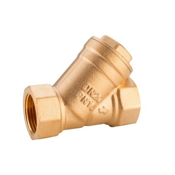 DN15 Brass Y Type Strainer with Check Valve and Stainless Steel Net