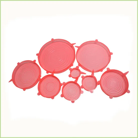 Set Of 6 Heat Resistant Silicone Stretch Lids