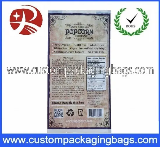 Customized Printing Reusable Plastic Food Packaging Bags / Microwave Popcorn Bag