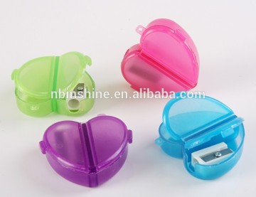 Professional factory supply heart shape box pencil sharpener , stationery case pencil sharpener