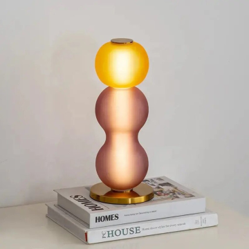 Modern Simple Calabash Shape Colorful Glass LED Table Lamp for Living Room and Bedroom