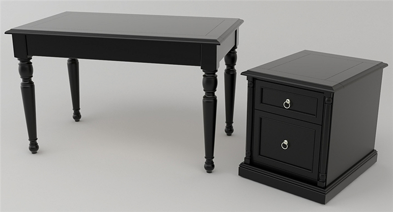 Executive Office Table with Movable Cabinet