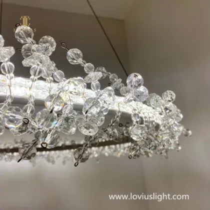 Custom k9 crystal inlaid disc shape chandeliers hotel lobby banquet hall custom chandeliers