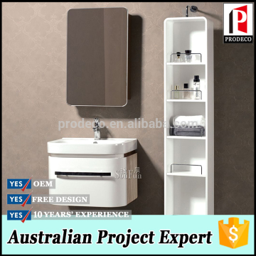 white single side wall hanging bathroom vanity with mirror