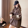 Loose plus size lambswool jacket women