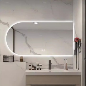 Intelligent Arch Shaped LED Illuminated Bathroom Basin Cabinet Mirror with Touch Screen