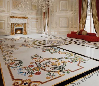chateau marble medallion carpet design