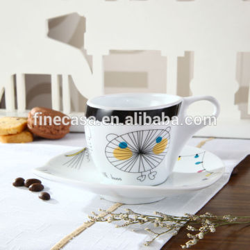 Napoli Gift Collection 100cc Hyper White Porcelain Cup with Coaster of Love Bugs Valentines Day Series Item
