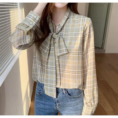 Women's blouses, irregular hem, cutting shirt collar with beading