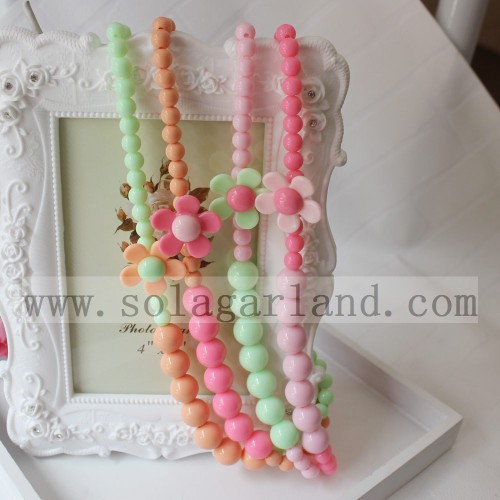 Collier de perles acryliques de fleur de soleil Bubblegum