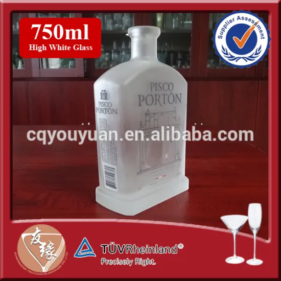 cork lid heavy white super flint 750ml glass liquor bottles for pisco