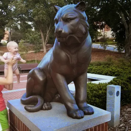 Chinese life size metal sitting isu tiger garden statue