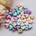 Mix Color Heart Shaped Beads Opaque Acrylic for Hair Decoration