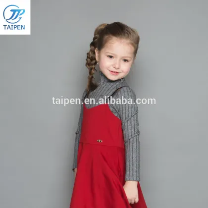 2017 Spring Girls Knnitted T Shirt Kids High Neck Base Shirt Girls Pullover Top