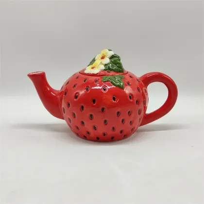 Strawberry Shaped Ceramic Teapot