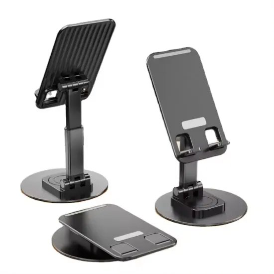 Portable Aluminum Alloy 360 Rotating Adjustable Phone Holder for Mobile & Tablet