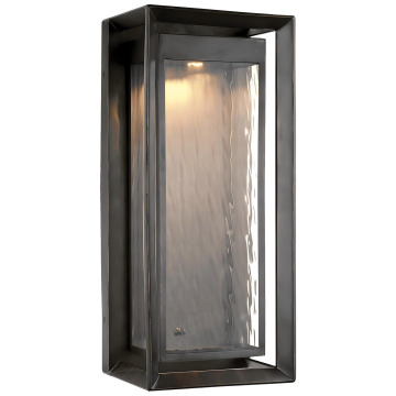 Rectangular Metal Frame Classic Outdoor Wall Sconce with Clear Glass Shade