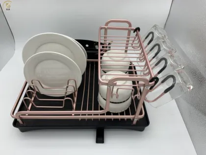 Black Aluminum Kitchen Sink Dish Rack Storage Holder