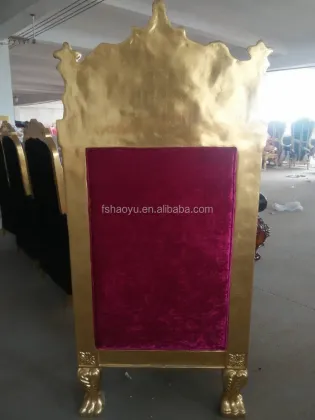 hotel furniture gold frame wood king queen throne