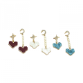 Star Moon Retro Love Multi-color Pendant Earrings