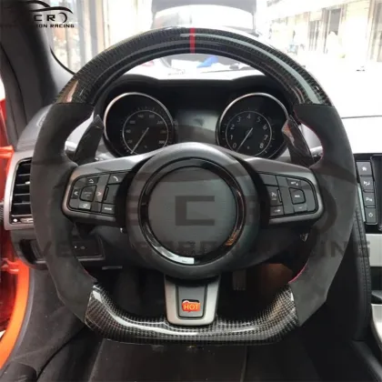 Real Carbon Fiber Steering Wheel for Jaguar XF F-Type F-Pace E-Pace - Ever-Carbon Racing ECR
