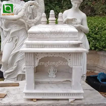Small Marble Temple Sculpture with Buddha in India