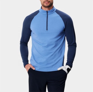 Niestandardowe hurtowe 1/4 ZIP KWARTARNA ZAKWOLNEGO GOLFY Z PLATK KOLOR PULLOVER I DŁUGO