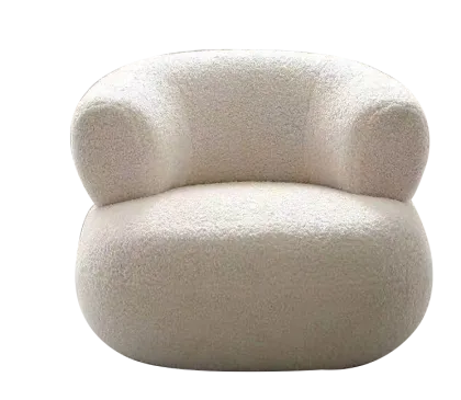 U-shaped sofa small white chair
