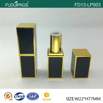 luxury square matte gold cosmetic lipstick tube
