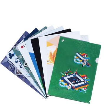 Custom PP Material A4 Clear L Shape Plastic Folder with Logo