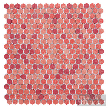 Red Mix Textured Glass Mosaics