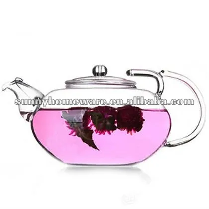 pyrex glass teapot with infuser/coffee tea set/blooming tea pot