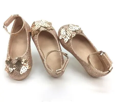 Girls flat shoes Rhinestone flash material ballet shoes