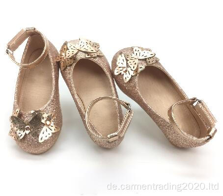 Mädchen flache Schuhe Strass Flash-Material Ballettschuhe