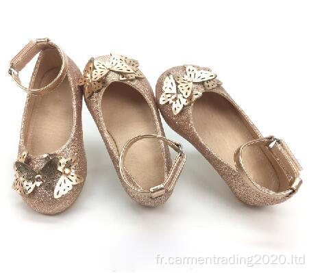 Chaussures plates pour filles Chaussures de ballet en matière flash strass