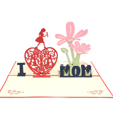 Personalized 3D Greeting Cards: I Love Mom Gifts for Mother's Day and Birthdays