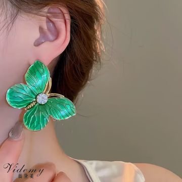 Playful Exaggerated Butterfly Earrings in Rainbow Hues