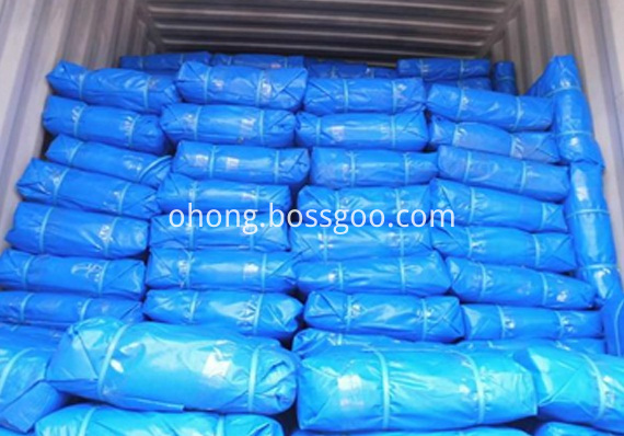 Blue PE tarpaulin bale packing 