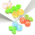 New Charm Sweet Cherry Glitter Beads Resin Flat back Cabochon For DIY Toy Craft Decoration Beads Charms Phone Shell Decor