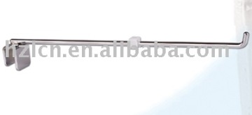 Metal Display Hook with Plastic Label Holder and Single Prong