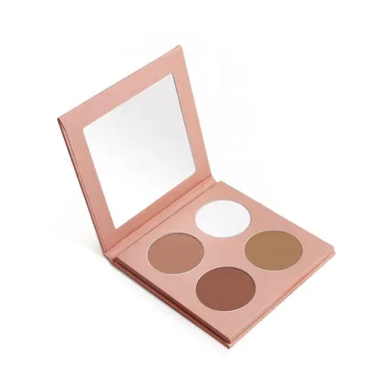Custom Logo 4-Color Pressed Mineral Powder Face Contour Highlight Palette