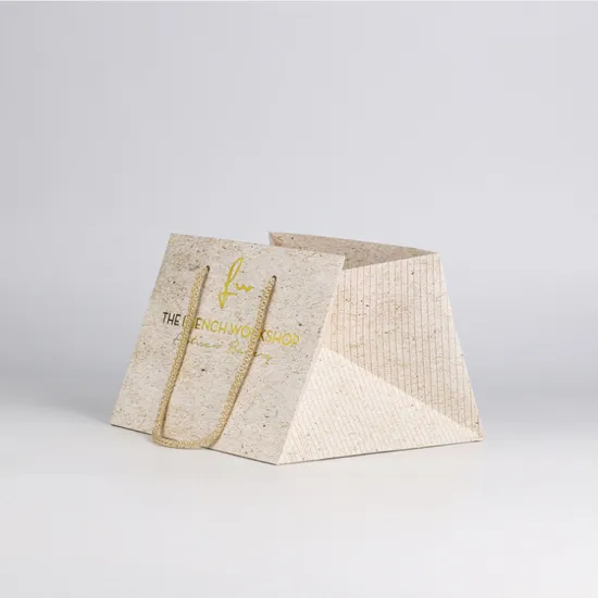 Square bottom customized flower shopping paper bag