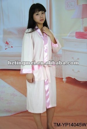 Pink waffle bathrobe