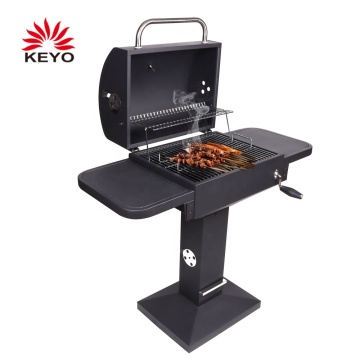 KEYO New Model Barbecue Standing Pedestal Base Charcoal BBQ Grill With Inside Wheels