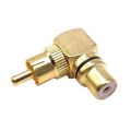RCA Right Angle Adapter Gold-Plated Male Female Connector