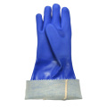 Blue flannelette lined with greaseproof gloves