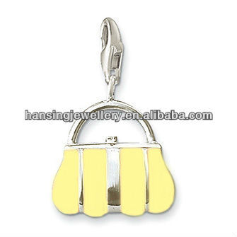 Fashion Enamel lady Handbag Charm