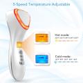 LED Face Beauty Massager Hot Cold Hammer Ultrasonic Cryotherapy Facial Vibration Massager Face Body Spa Ion Beauty Instrument